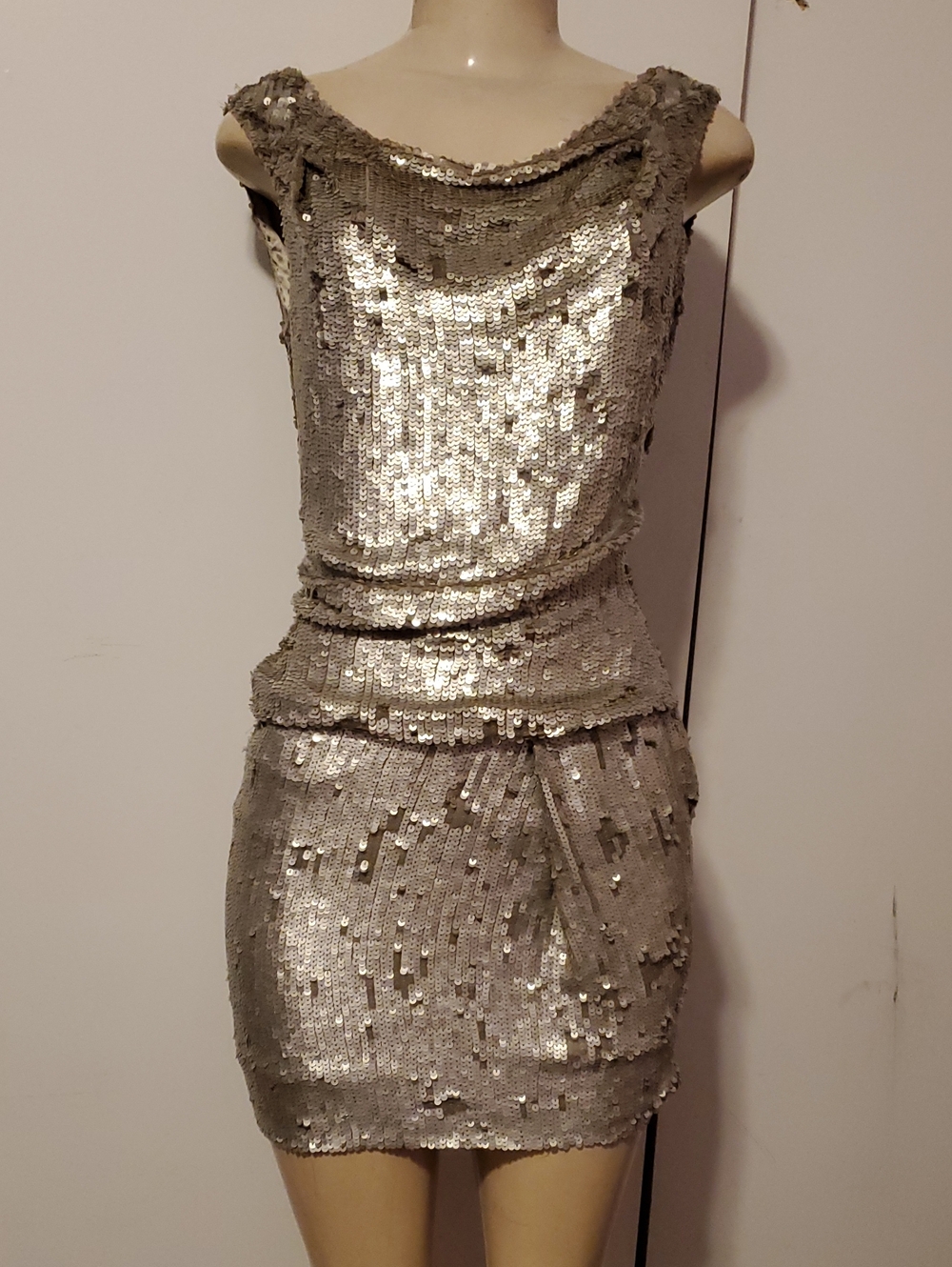Parker Silver Sequin Mini Dress